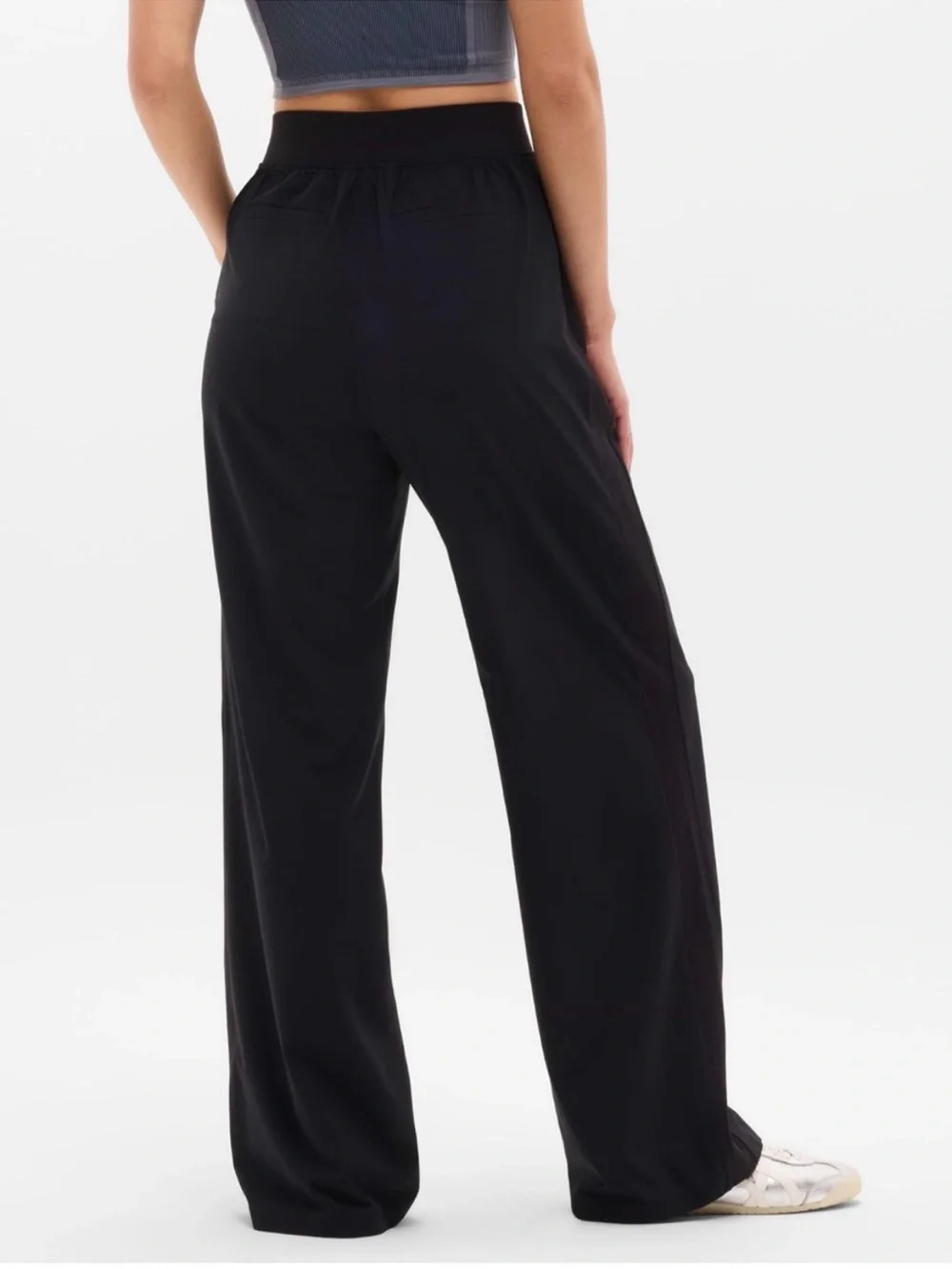 Athleta Black Wide-Leg Pull-On Pants